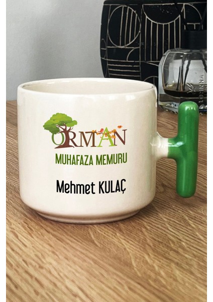Kişiye Özel Orman Muhafaza Memuru Kupa Bardak T Kulplu Yeşil fiyatları