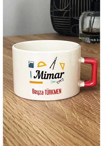 Kişiye Özel Mimar Lüks Fincan Turuncu Mimarlar Günü Hediyesi fiyatları