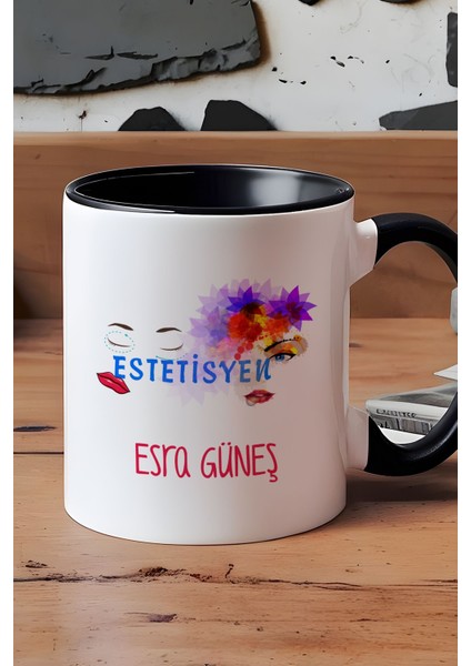 Kişiye Özel Estesiyen Kupa Bardak Siyah Isme Özel Tıp Bayramı Hediyeleri