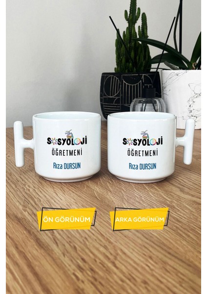 Kişiye Özel Sosyoloji Öğretmeni Kupa Bardak T Kulplu Beyaz Öğretmenler Günü Hediyesi