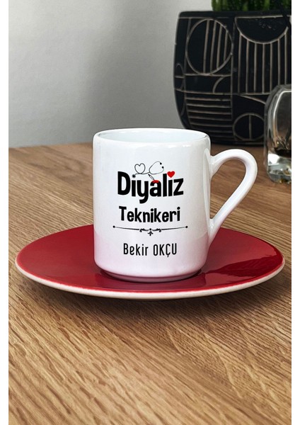Kişiye Özel Diyaliz Teknikeri Türk Kahvesi Fincanı Kırmızı Tıp Bayramı Hediyesi fiyatları