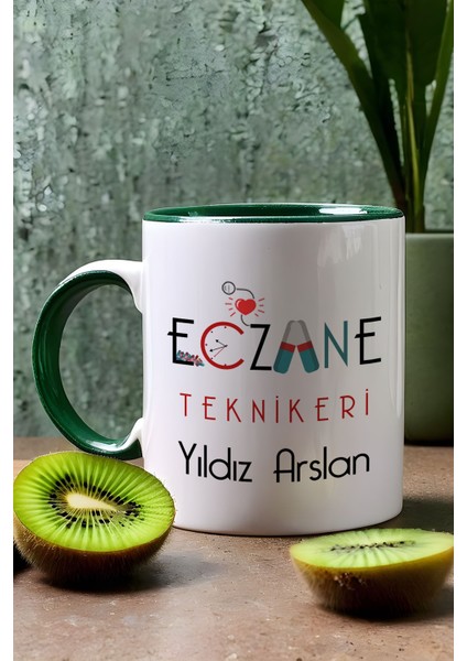 Kişiye Özel Eczane Teknikeri Kupa Bardak Yeşil Tıp Bayramı Hediyeleri