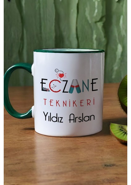Kişiye Özel Eczane Teknikeri Kupa Bardak Yeşil Tıp Bayramı Hediyeleri