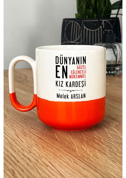 Kişiye Özel Kız Kardeş Pro Kupa Bardak Turuncu Kız Kardeşe Doğum Günü Hediyesi