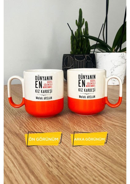 Kişiye Özel Kız Kardeş Pro Kupa Bardak Turuncu Kız Kardeşe Doğum Günü Hediyesi modelleri