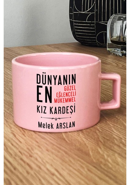 Kişiye Özel Kız Kardeş Pastel Fincan Pembe Kız Kardeşe Doğum Günü Hediyesi fiyatları