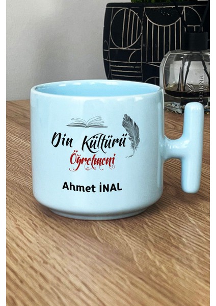 Kişiye Özel Din Kültürü Öğretmeni Pastel T Kulplu Kupa Bardak Mavi Öğretmenler Günü Hediyesi fiyatları