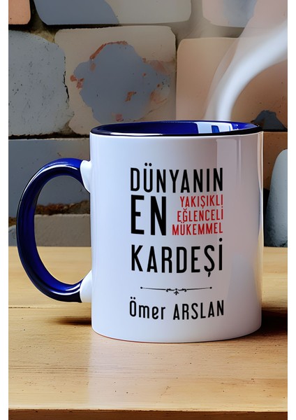 Kişiye Özel Erkek Kardeş Kupa Bardak Lacivert Erkek Kardeşe Doğum Günü Hediyesi modelleri