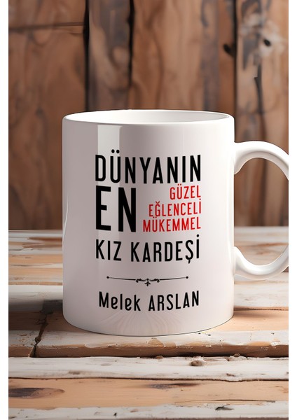 Kişiye Özel Kız Kardeş Kupa Bardak Beyaz Kız Kardeşe Doğum Günü Hediyesi