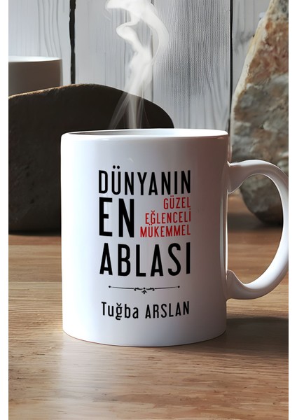 Kişiye Özel Abla Kupa Bardak Beyaz Ablaya Doğum Günü Hediyesi modelleri