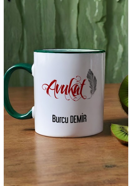 Kişiye Özel Avukat Kupa Bardak Yeşil Avukatlar Günü Hediyesi