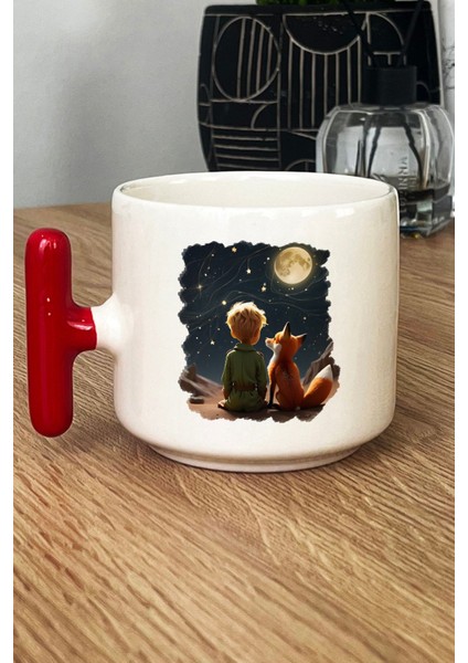 Küçük Prens Kupa Bardak T Kulplu Kırmızı Arkadaşa Hediye