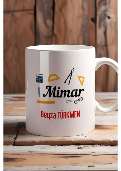 Kişiye Özel Mimar Kupa Bardak Beyaz Mimarlar Günü Hediyesi