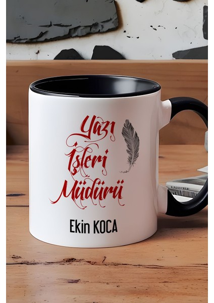 Kişiye Özel Yazı Işleri Müdürü Kupa Bardak Siyah