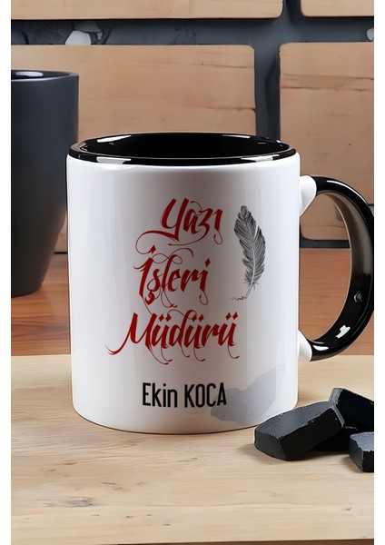 Kişiye Özel Yazı Işleri Müdürü Kupa Bardak Siyah modelleri