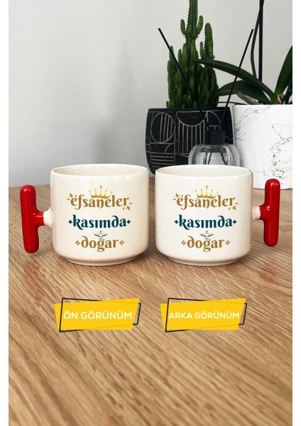 Efsaneler Kasımda Doğar Kupa Bardak T Kulplu Kırmızı Akrep Burcu Doğum Günü Hediyesi modelleri