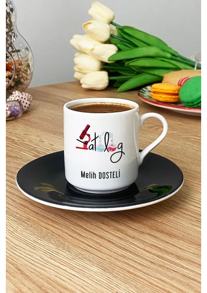 Kişiye Özel Patolog Türk Kahvesi Fincanı Siyah Isme Özel Tıp Bayramı Hediyeleri modelleri