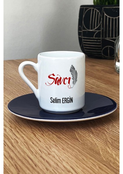 Kişiye Özel Savcı Türk Kahvesi Fincanı Lacivert