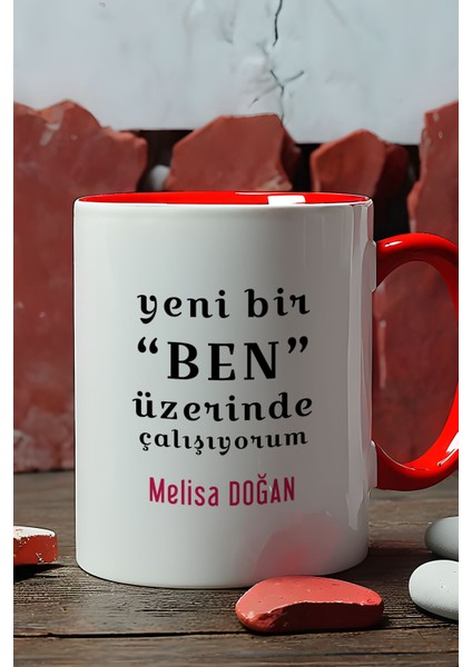 Kişiye Özel Yeni Bir Ben Kupa Bardak Kırmızı Motto Arkadaşa Kardeşe Hediye fiyatları