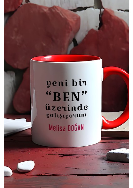 Kişiye Özel Yeni Bir Ben Kupa Bardak Kırmızı Motto Arkadaşa Kardeşe Hediye indirimleri
