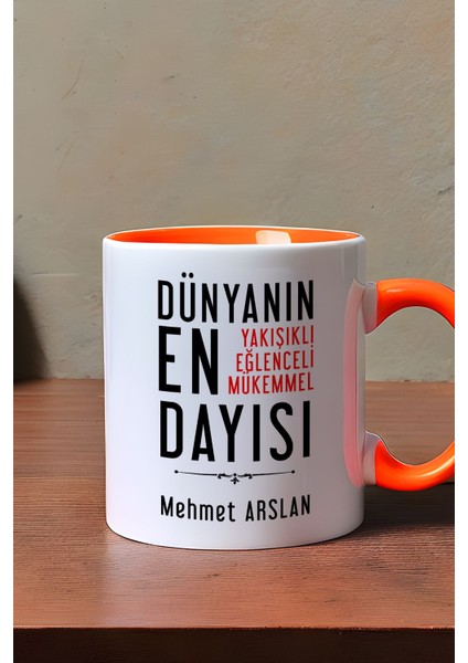 Kişiye Özel Dayı Kupa Bardak Turuncu Dayıya Doğum Günü Hediyesi modelleri