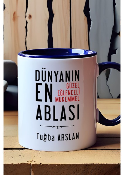 Kişiye Özel Abla Kupa Bardak Lacivert Ablaya Doğum Günü Hediyesi fırsatları