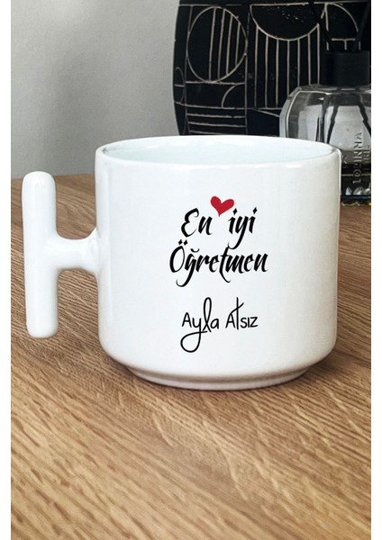 Kişiye Özel En Iyi Öğretmen Kupa Bardak T Kulplu Beyaz Öğretmenler Günü Hediyesi