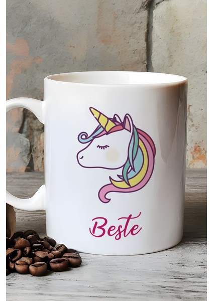 Kişiye Özel Unicorn Kupa Bardak Beyaz Arkadaşa Doğum Günü Hediyesi fırsatları