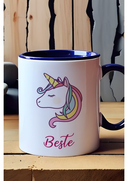 Kişiye Özel Unicorn Kupa Bardak Lacivert Arkadaşa Doğum Günü Hediyesi fırsatları
