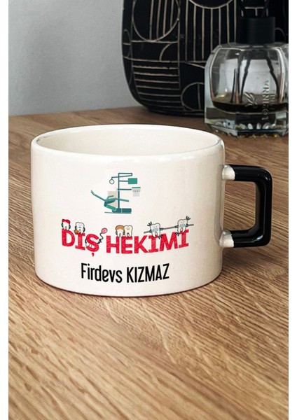 Kişiye Özel Diş Hekimi Lüks Fincan Siyah Diş Hekimleri Günü Hediyesi fiyatları