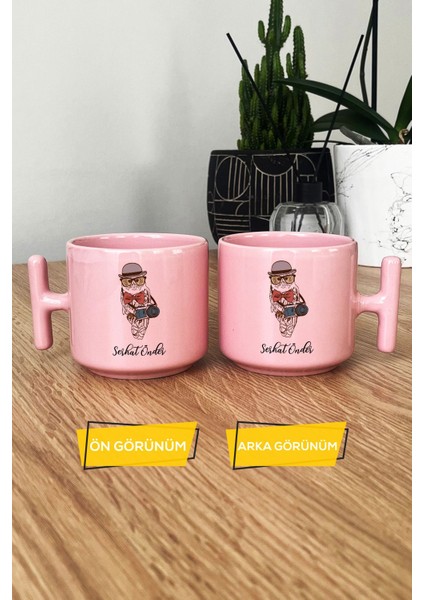 Kişiye Özel Fotoğrafçı Baykuş Pastel T Kulplu Kupa Bardak Pembe Hayvan Figürlü modelleri