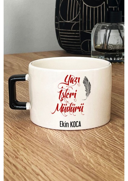 Kişiye Özel Yazı Işleri Müdürü Lüks Fincan Siyah