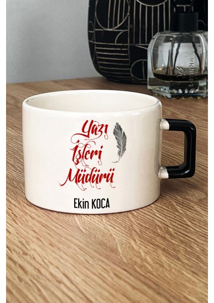 Kişiye Özel Yazı Işleri Müdürü Lüks Fincan Siyah fiyatları