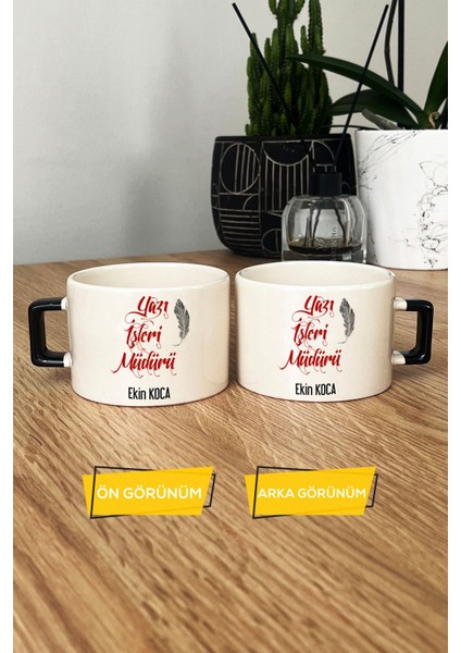 Kişiye Özel Yazı Işleri Müdürü Lüks Fincan Siyah modelleri