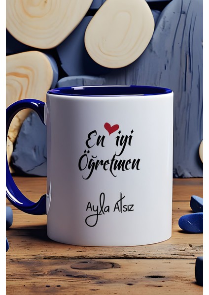 Kişiye Özel En Iyi Öğretmen Kupa Bardak Lacivert Öğretmenler Günü Hediyesi