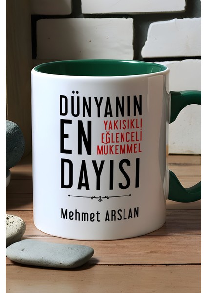 Kişiye Özel Dayı Kupa Bardak Yeşil Dayıya Doğum Günü Hediyesi fiyatları