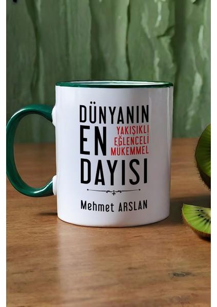 Kişiye Özel Dayı Kupa Bardak Yeşil Dayıya Doğum Günü Hediyesi modelleri