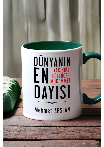 Kişiye Özel Dayı Kupa Bardak Yeşil Dayıya Doğum Günü Hediyesi fırsatları