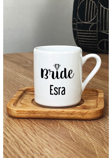 Kişiye Özel Bride Türk Kahvesi Fincanı Ahşap Altlıklı Söz Nişan Düğün Hediyesi fiyatları