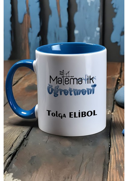 Kişiye Özel Matematik Öğretmeni -2- Kupa Bardak Mavi Öğretmenler Günü Hediyesi