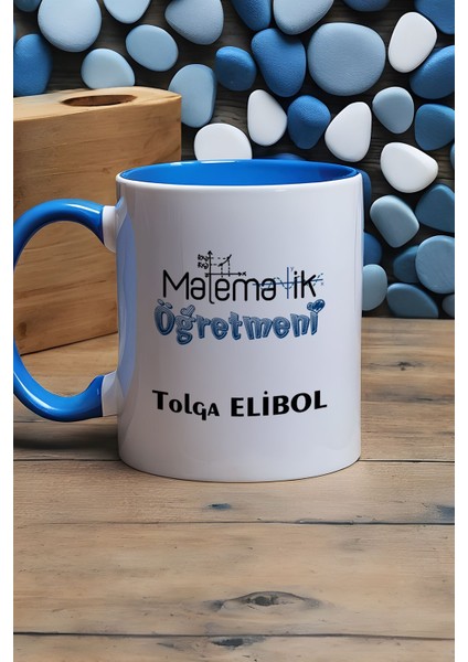 Kişiye Özel Matematik Öğretmeni -2- Kupa Bardak Mavi Öğretmenler Günü Hediyesi modelleri