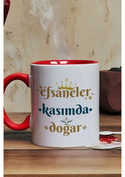 Efsaneler Kasımda Doğar Kupa Bardak Kırmızı Akrep Burcu Doğum Günü Hediyesi