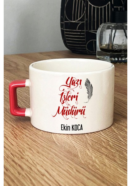 Kişiye Özel Yazı Işleri Müdürü Lüks Fincan Turuncu