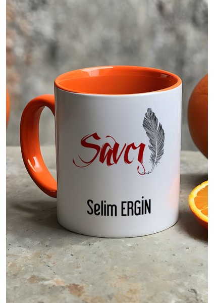 Kişiye Özel Savcı Kupa Bardak Turuncu fiyatları