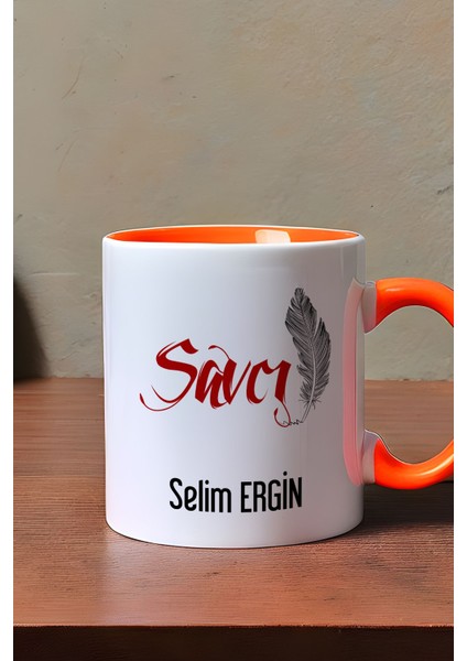 Kişiye Özel Savcı Kupa Bardak Turuncu modelleri