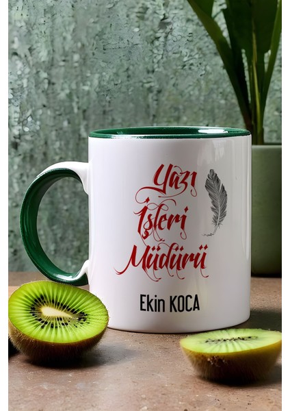 Kişiye Özel Yazı Işleri Müdürü Kupa Bardak Yeşil