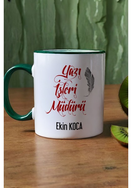 Kişiye Özel Yazı Işleri Müdürü Kupa Bardak Yeşil modelleri