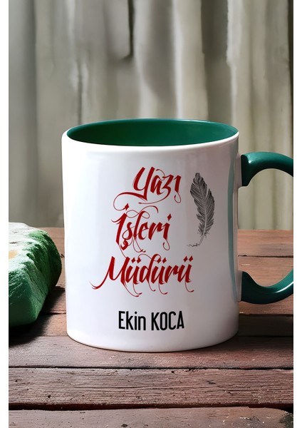 Kişiye Özel Yazı Işleri Müdürü Kupa Bardak Yeşil fırsatları