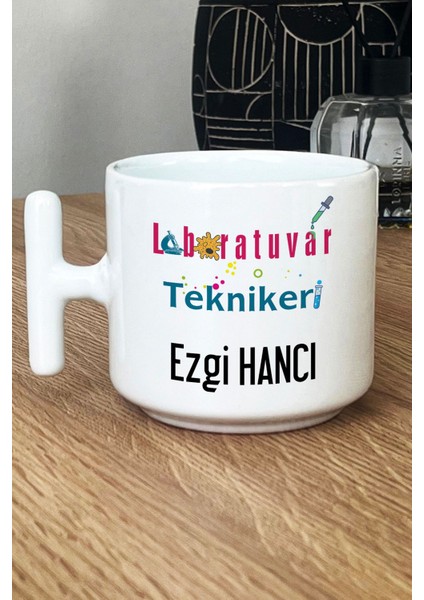 Kişiye Özel Laboratuvar Teknikeri Kupa Bardak T Kulplu Beyaz Tıp Bayramı Hediyeleri