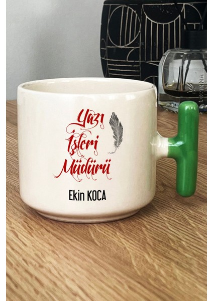 Kişiye Özel Yazı Işleri Müdürü Kupa Bardak T Kulplu Yeşil fiyatları